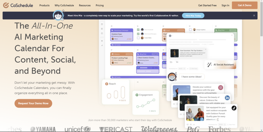 Dashboard CoSchedule Optimalisasi Social Media Management - WiseWebster.com