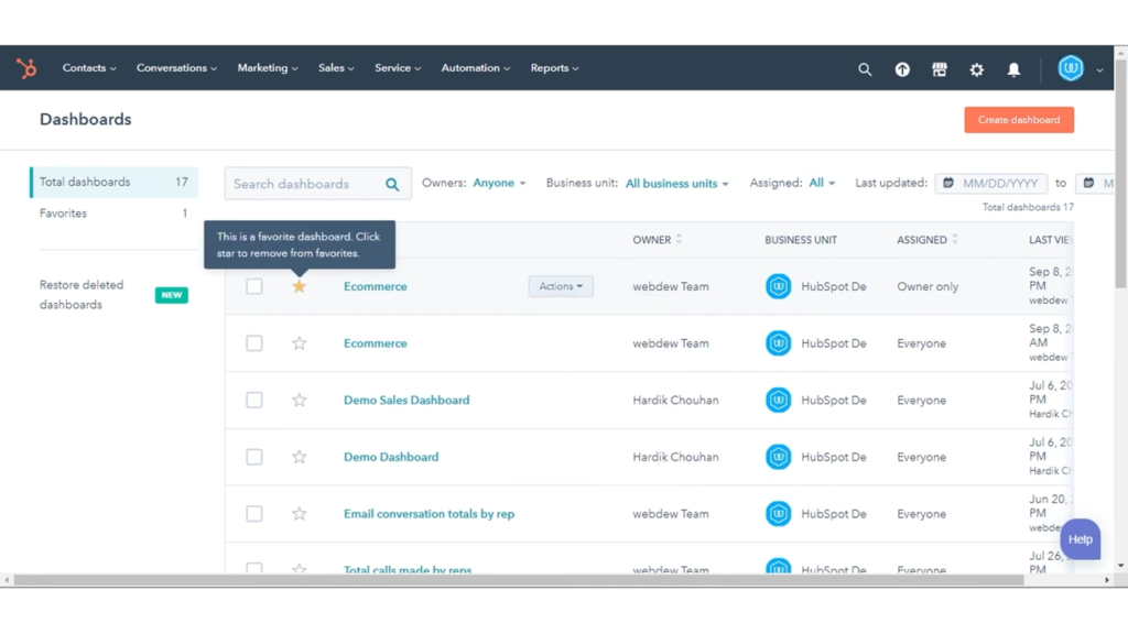 Dashboard HubSpot menunjukkan analisis performa kampanye marketing - WiseWebster.com