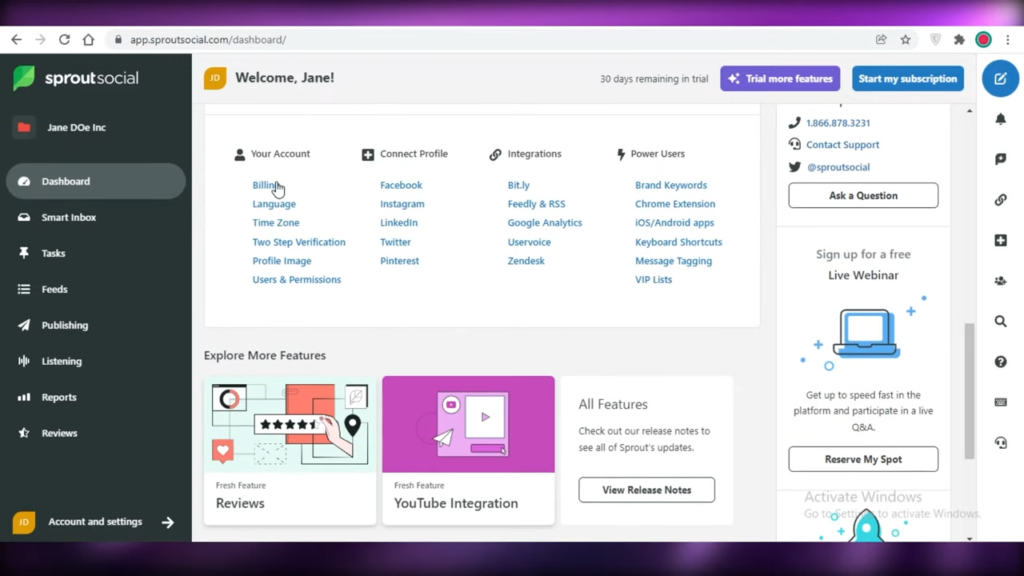 Dashboard Sprout Social Optimalisasi Social Media Management - WiseWebster.com