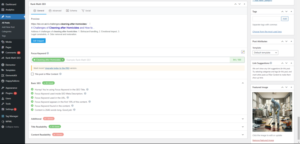 Integrasi Elementor dengan Plugin SEO Menunjukkan bagaimana Elementor bekerja bersama dengan Rank Math SEO untuk optimasi on-page yang efektif -WiseWebster.com