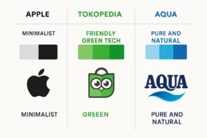 Contoh branding sukses dari Apple, Tokopedia, dan Aqua dilihat dari identitas visual dan persepsinya