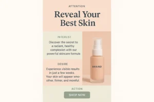 Contoh copywriting iklan skincare dengan pendekatan AIDA