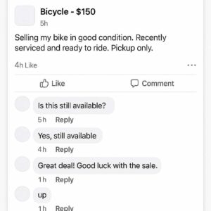 Contoh komentar “up” yang sering muncul di grup jual beli Facebook