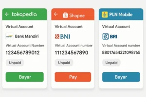 Contoh penggunaan nomor VA di e-commerce, layanan publik, dan billing
