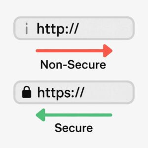 HTTPS adalah versi aman dari HTTP yang melindungi data pengguna selama pertukaran informasi di internet