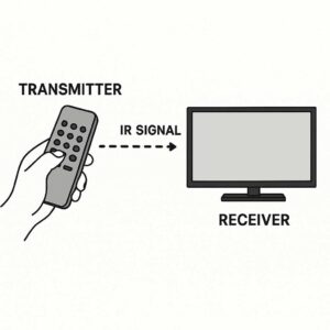Ilustrasi sederhana tentang cara kerja remote control dari pengirim ke penerima sinyal