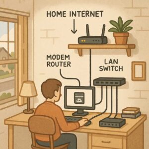Konfigurasi server pribadi menggunakan perangkat rumah dengan koneksi LAN sederhana