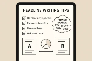 Panduan visual menulis headline efektif untuk konten dan iklan