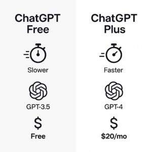 Perbandingan fitur ChatGPT versi gratis dan berbayar secara visual