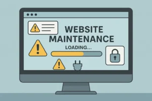 Proses maintenance website dengan update plugin dan keamanan sistem