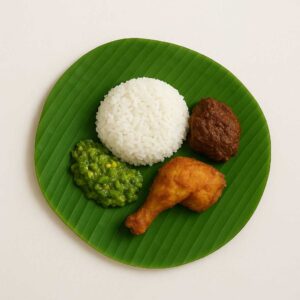 Tampilan sederhana namun menggoda dari sepiring nasi Padang rumahan