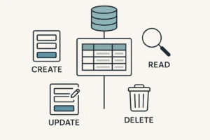 Ilustrasi operasi CRUD dalam pengolahan data – dari membuat hingga menghapus data dalam sistem