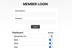 Ilustrasi sistem member website dengan pengaturan akses tingkat keanggotaan