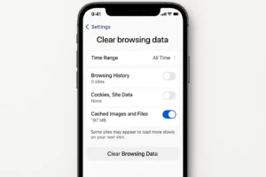 Langkah-langkah menghapus cache di Chrome versi iPhone untuk memastikan website tampil sempurna