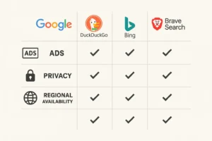 Perbandingan fitur dan keamanan dari berbagai mesin pencari selain Yandex