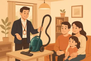 Salah satu contoh direct selling saat agen mendemokan produk langsung ke konsumen di rumah