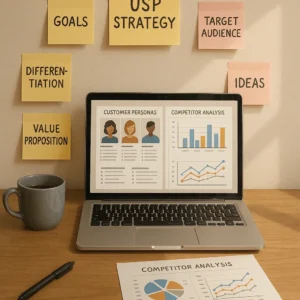 Suasana kerja saat menyusun strategi Unique Selling Proposition bisnis