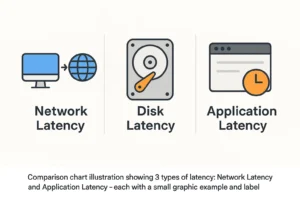 Tiga jenis latency yang umum dijumpai dalam sistem digital dan jaringan