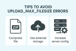 Tips visual untuk menghindari error exceeds upload file di WordPress