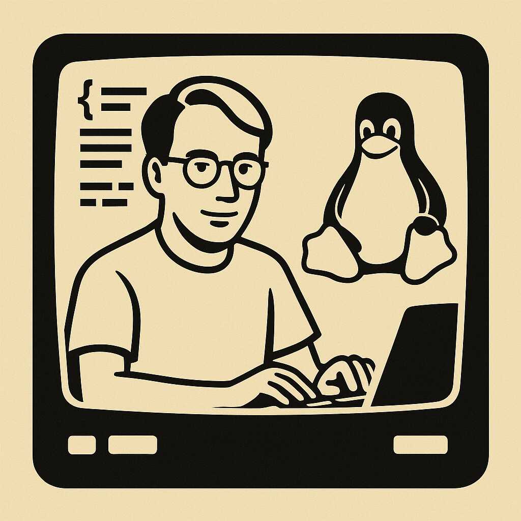 Linus Torvalds saat pertama kali mengembangkan Linux pada tahun 1991 di komputer pribadinya