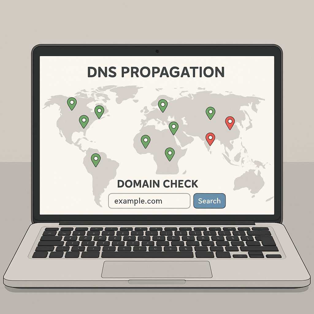 Tampilan visual pengecekan DNS dari berbagai lokasi, termasuk server lokal Indonesia, untuk memastikan domain kamu aktif dan lancar diakses