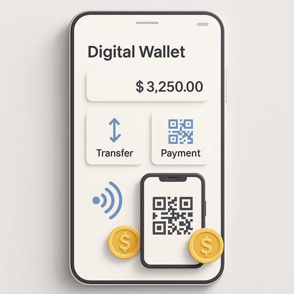 Antarmuka e-wallet modern yang mendukung transaksi cepat dan aman