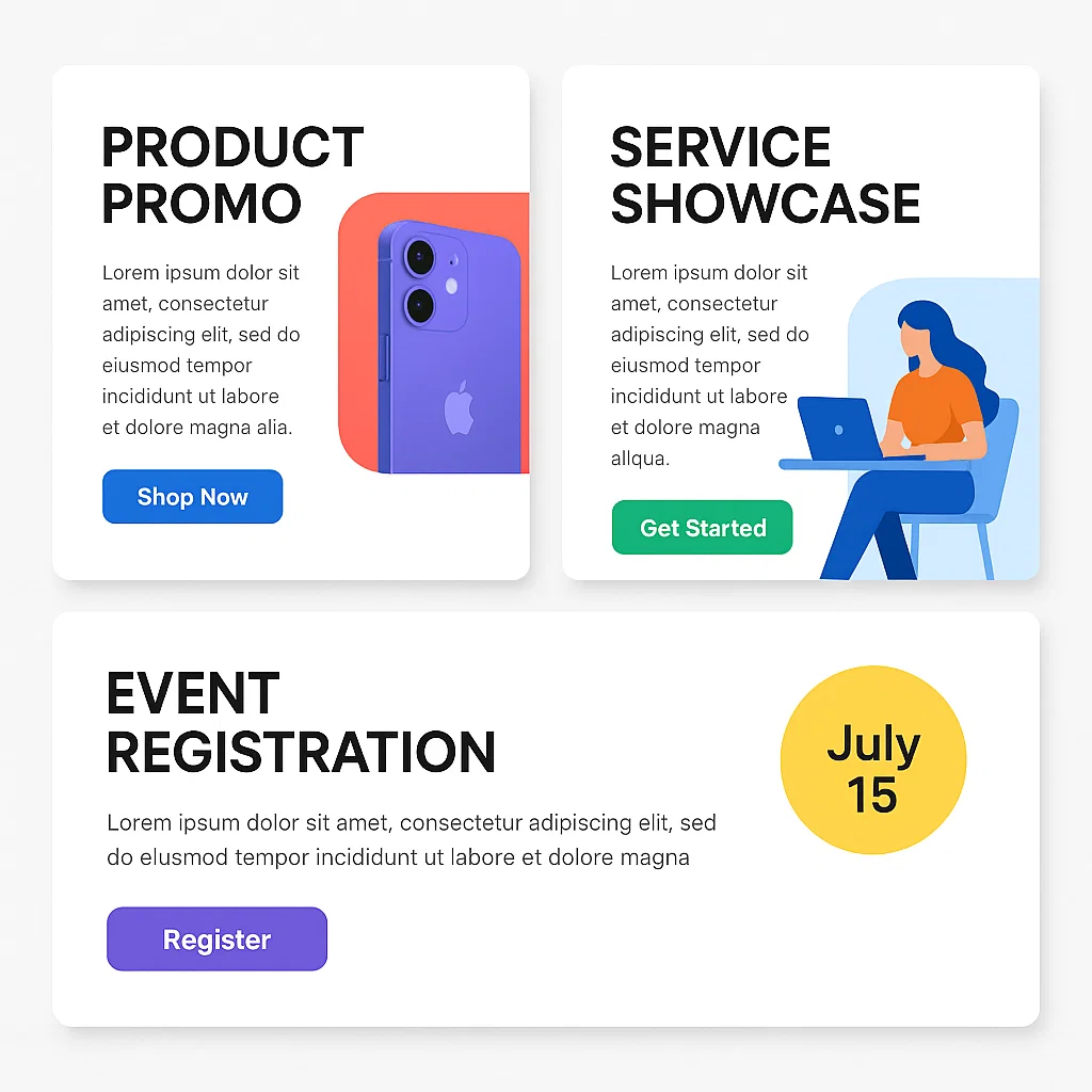 Beragam desain landing page free template dengan gaya profesional dan modern