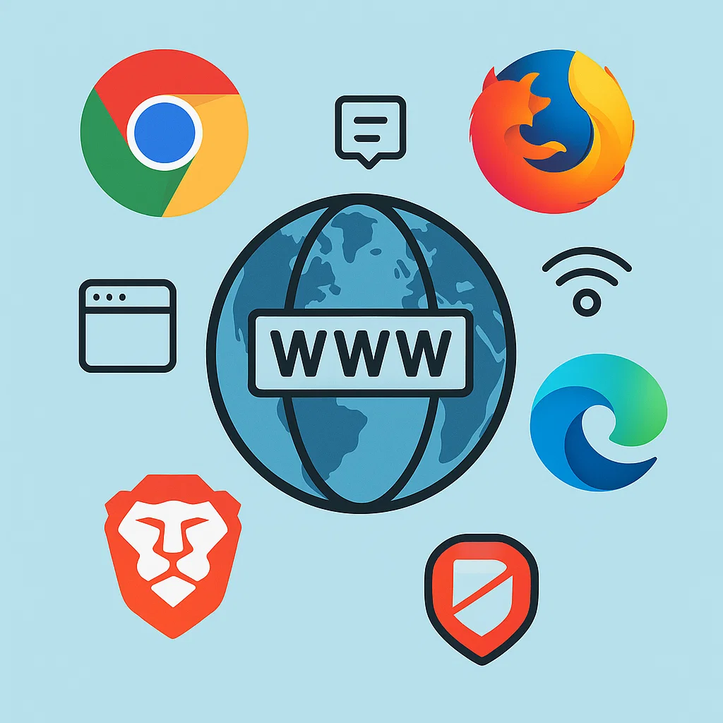 Berbagai aplikasi browser populer untuk menjelajahi internet
