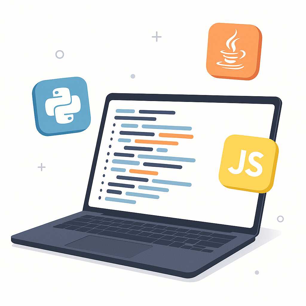 Ilustrasi konsep bahasa pemrograman tingkat tinggi dalam dunia coding modern