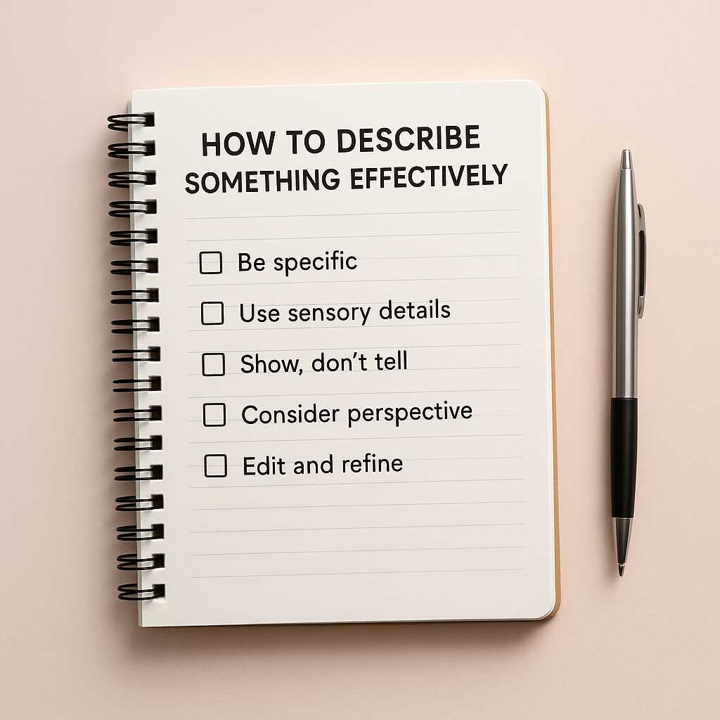 Ilustrasi panduan sederhana menulis jawaban “Deskripsikan tentang” dengan struktur yang tepat