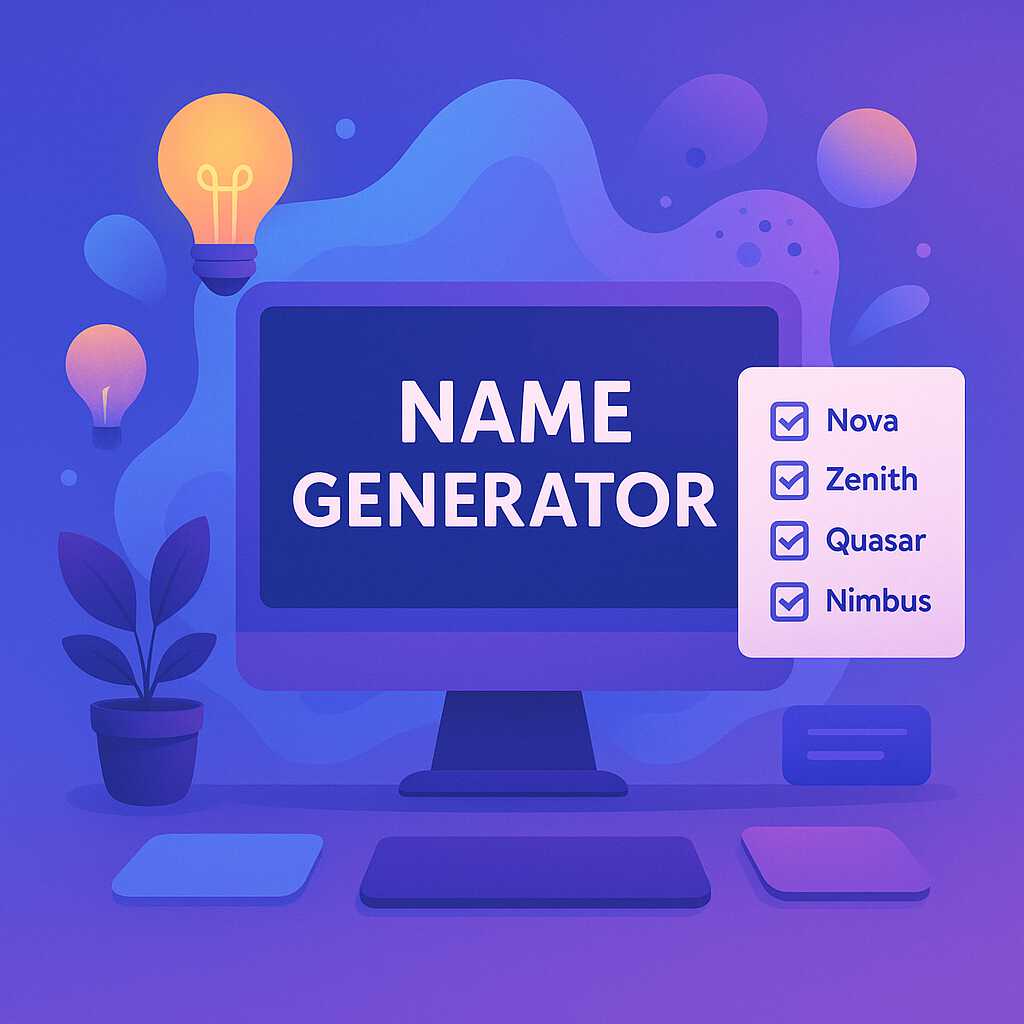 Ilustrasi pembuatan nama keren menggunakan bantuan teknologi dan ide kreatif digital