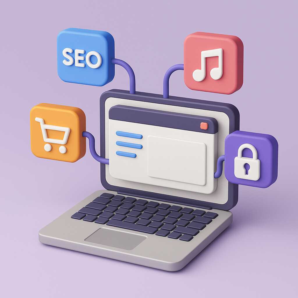 Ilustrasi plugin sebagai fitur tambahan dalam berbagai jenis software