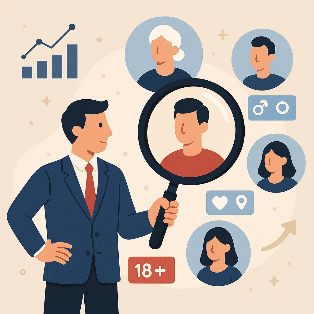 Ilustrasi proses menentukan target pasar berdasarkan data demografis