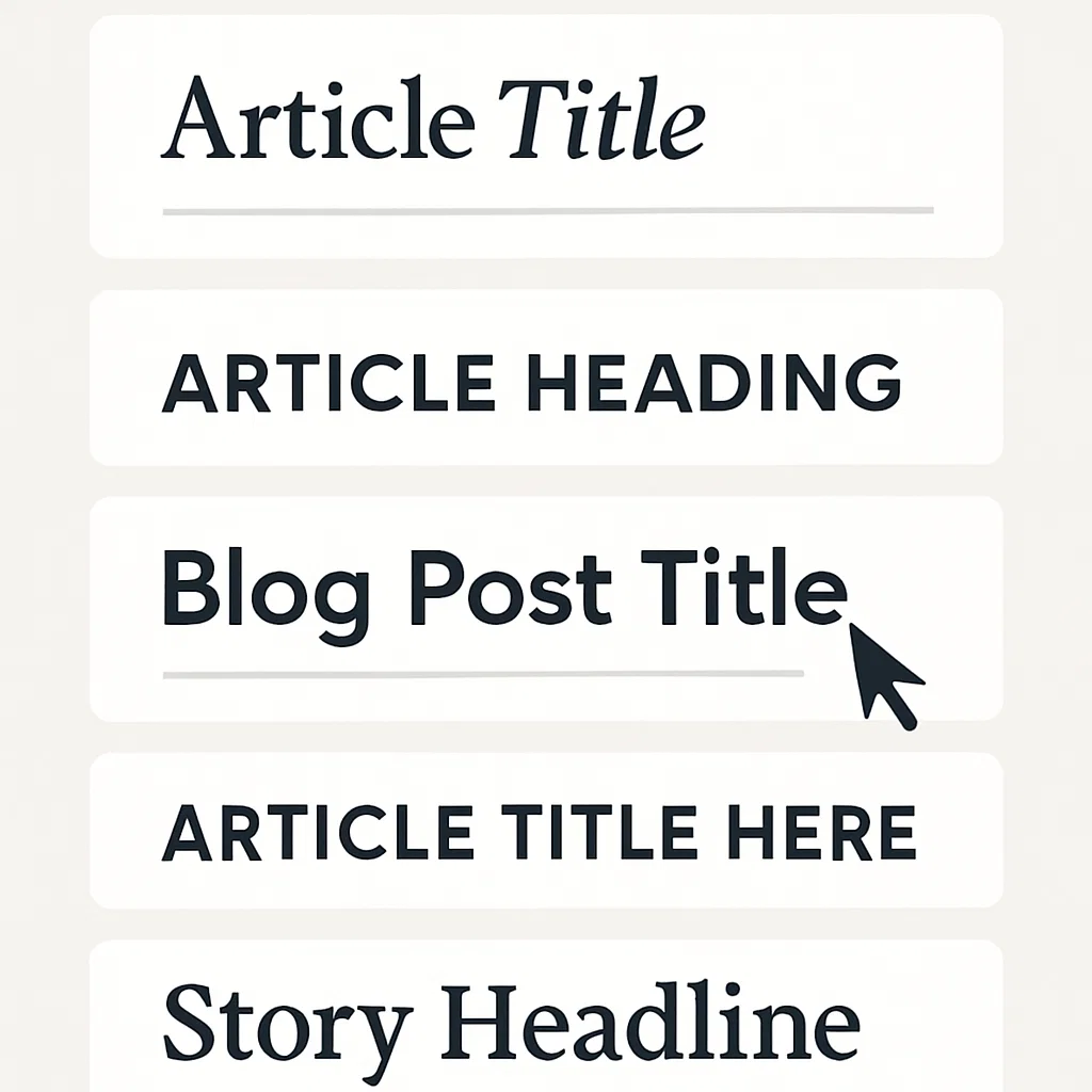 Ilustrasi tampilan headlines artikel dalam berbagai gaya penulisan digital