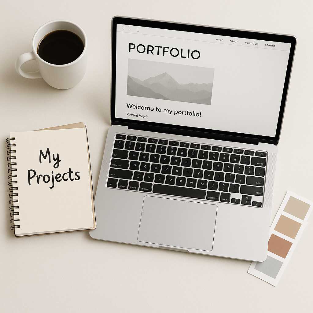 Contoh tampilan portofolio online yang clean, responsif, dan profesional