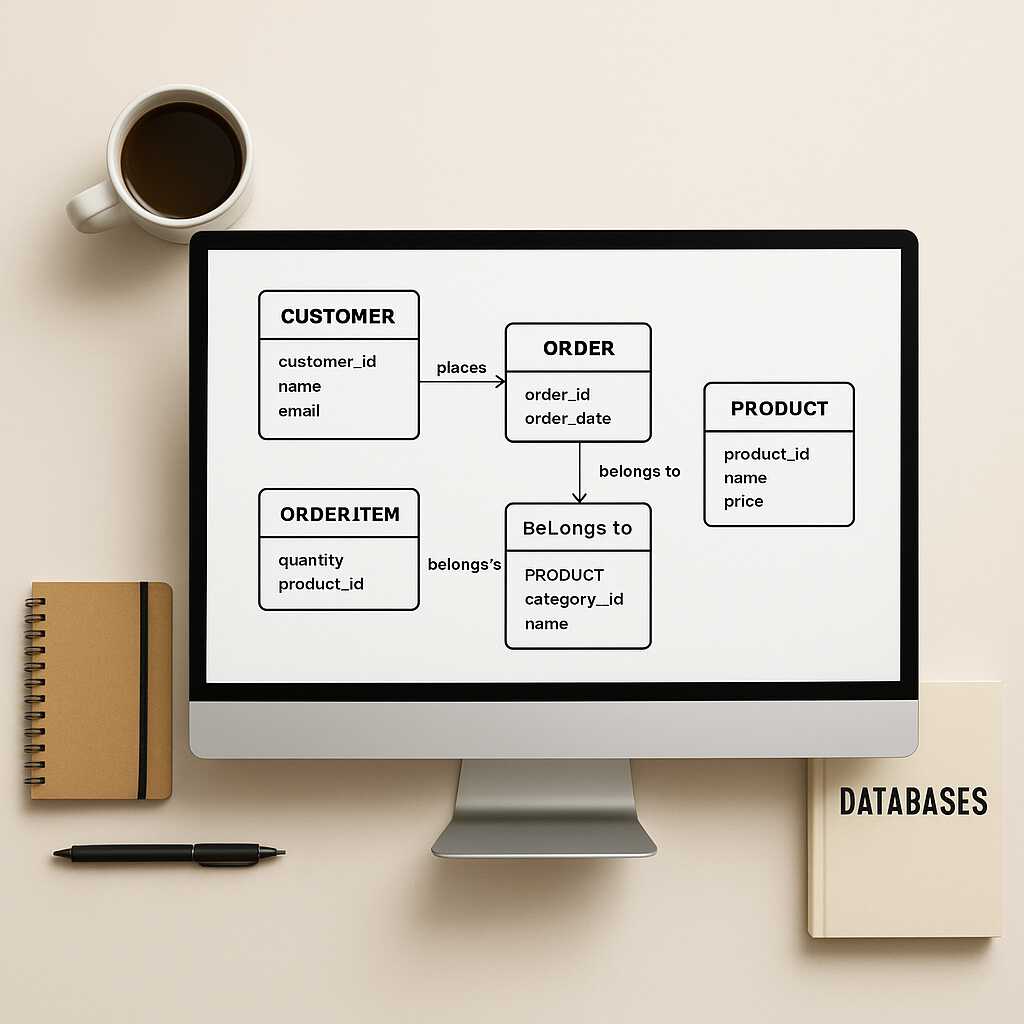 Visualisasi kerja pembuatan ERD yang terstruktur dan profesional