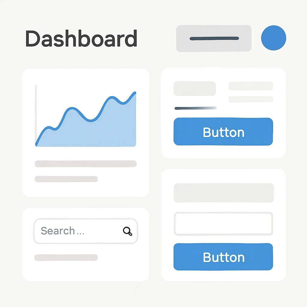 Ilustrasi elemen-elemen utama dalam desain user interface modern
