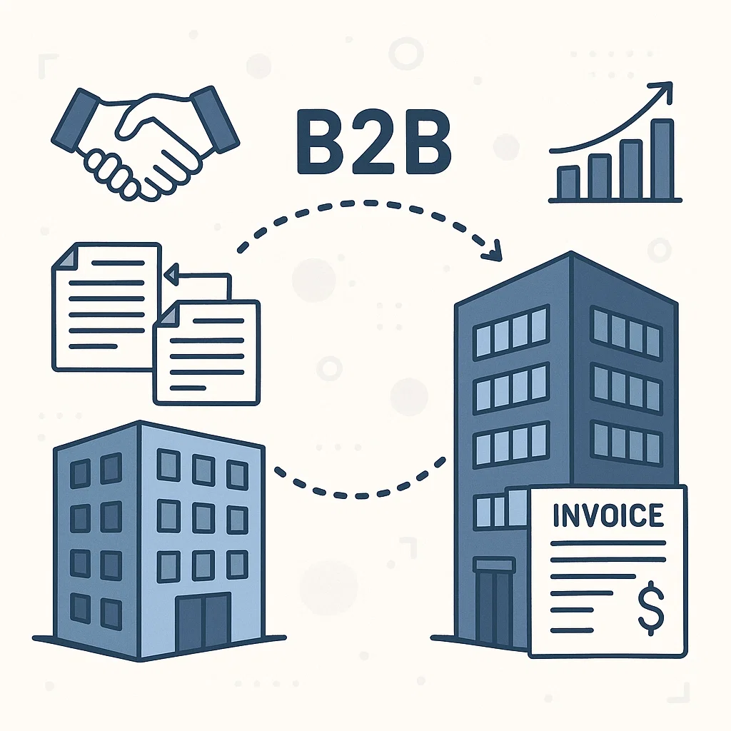 Ilustrasi hubungan bisnis antar perusahaan dalam model B2B