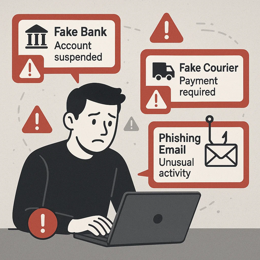 Ilustrasi serangan social engineering yang memanipulasi pengguna secara digital