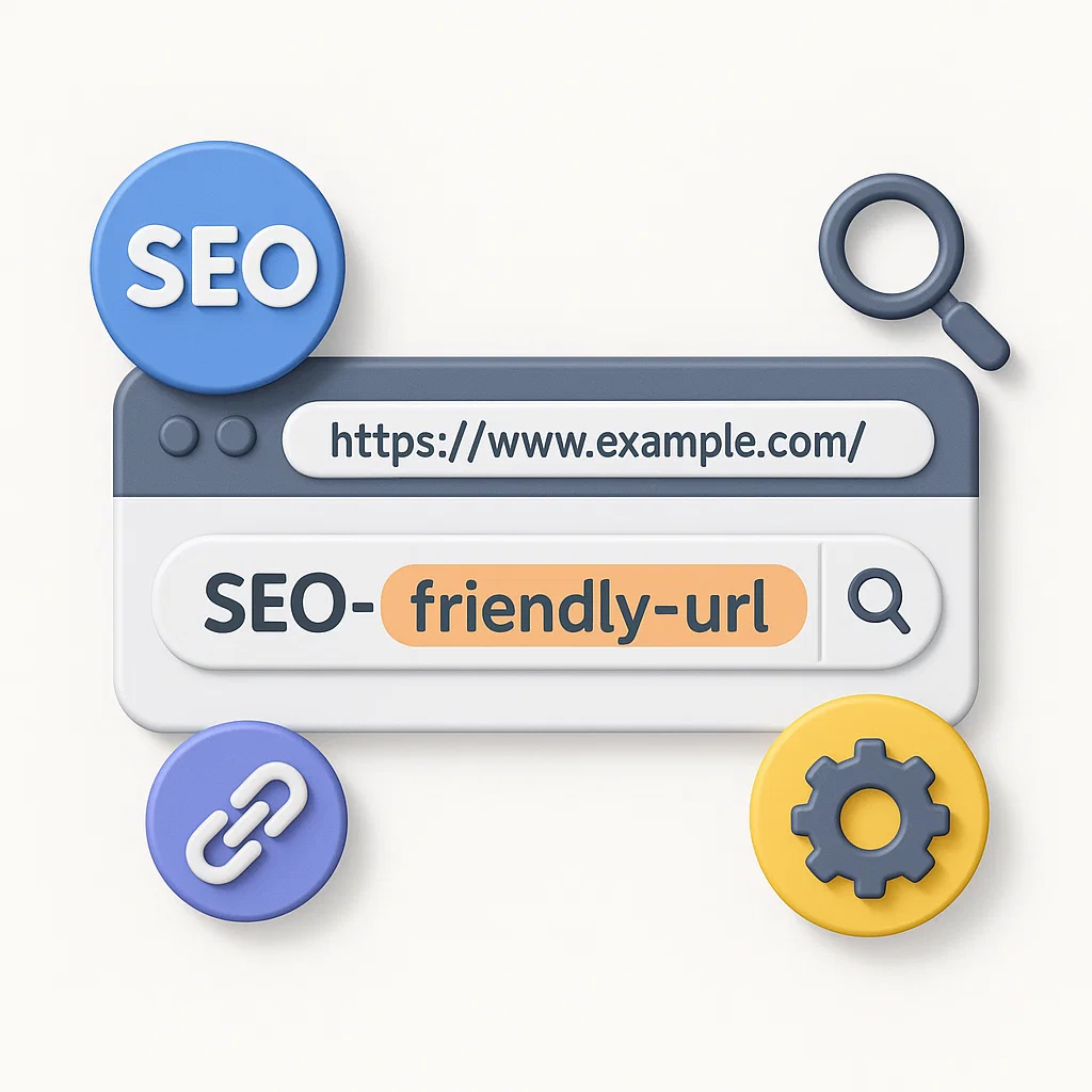 Ilustrasi slug sebagai bagian penting dalam URL website yang ramah SEO