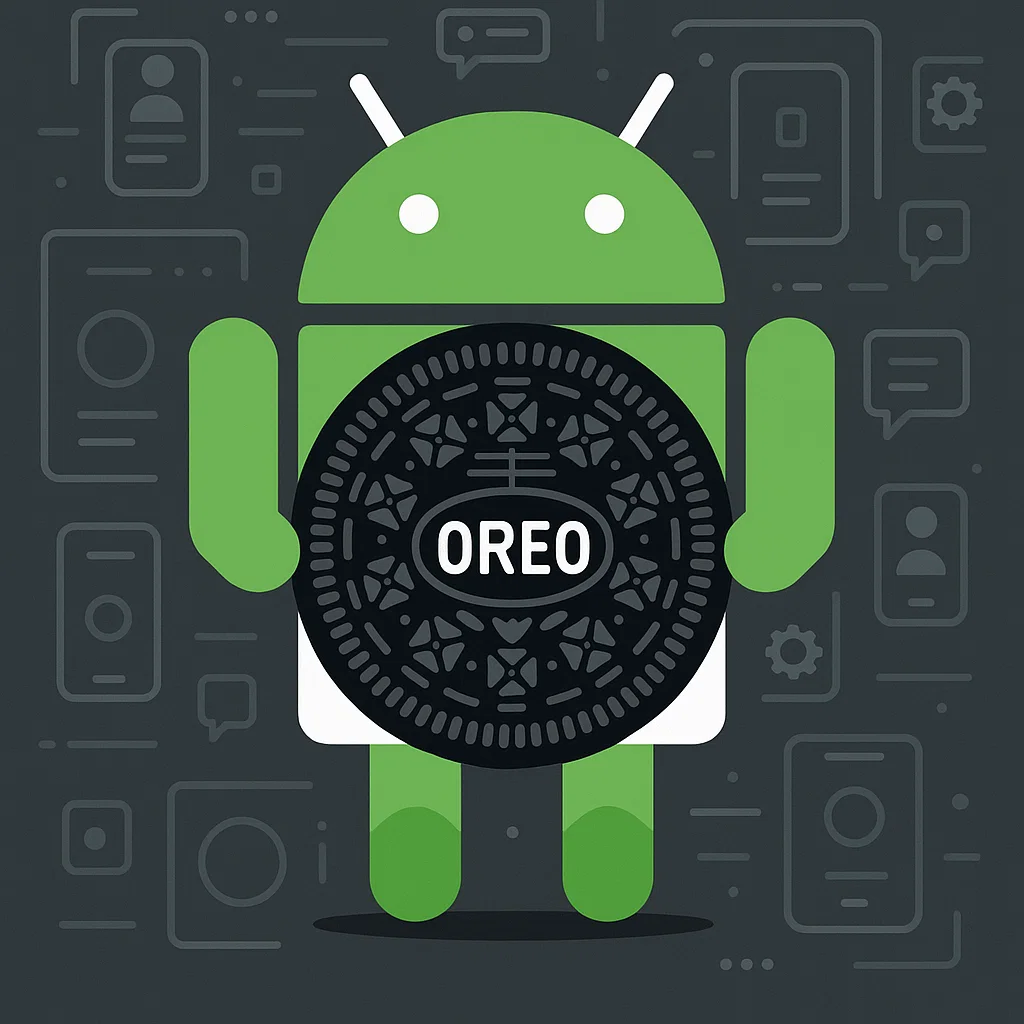 Visualisasi Android Oreo dengan ikon resmi yang ikonik