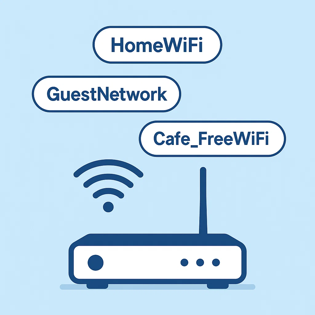 Visualisasi SSID pada berbagai jaringan Wi-Fi