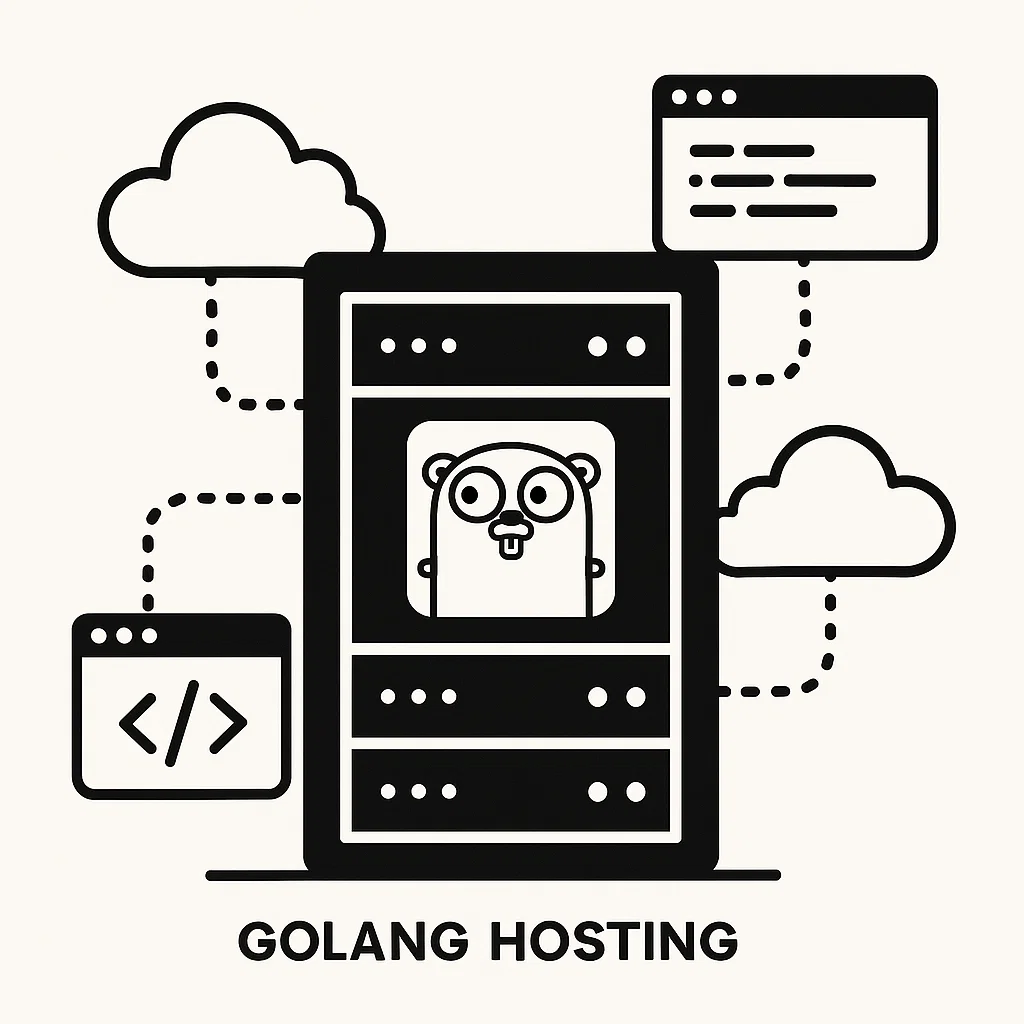 Visualisasi hosting Golang pada server dan cloud