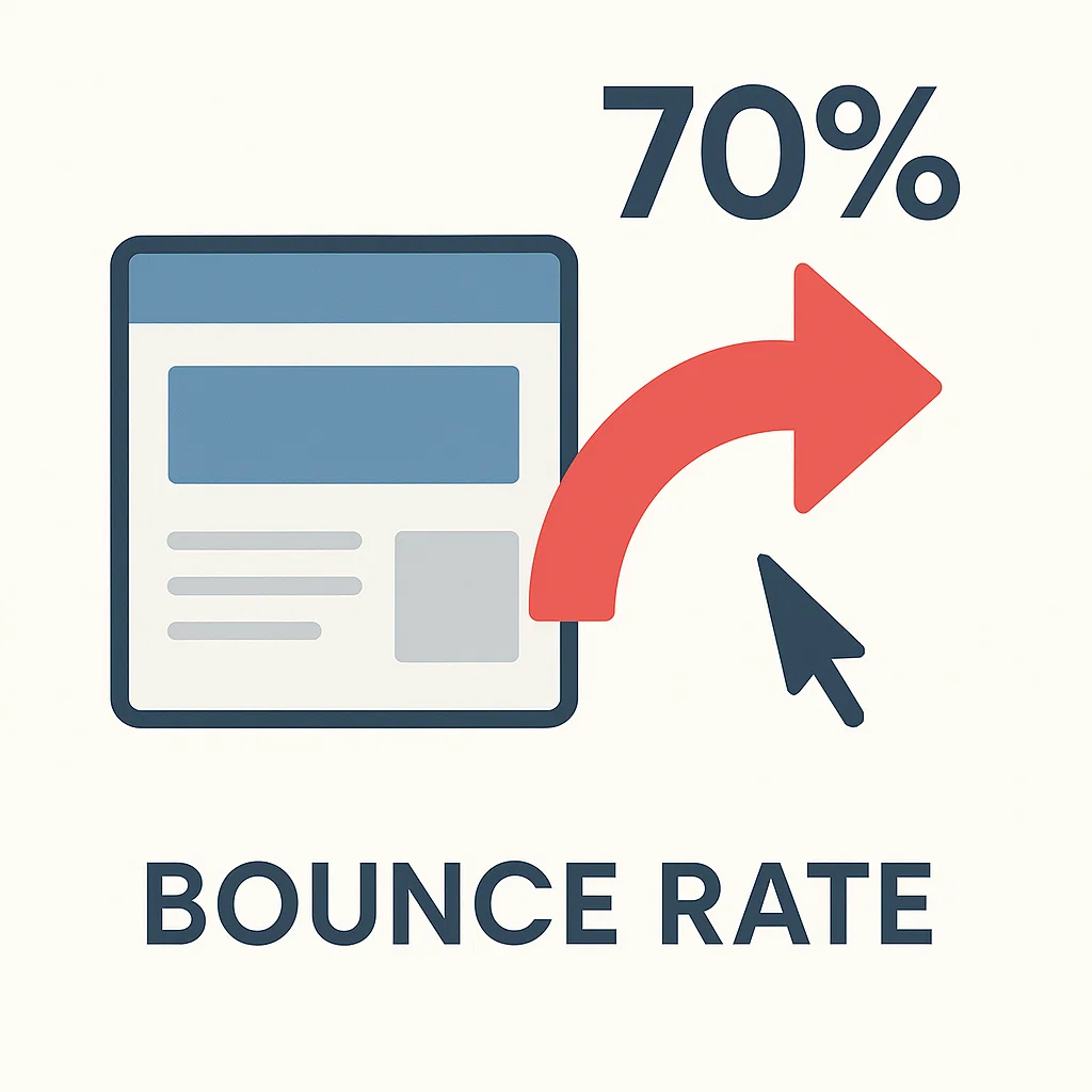 Visualisasi konsep bounce rate pada website