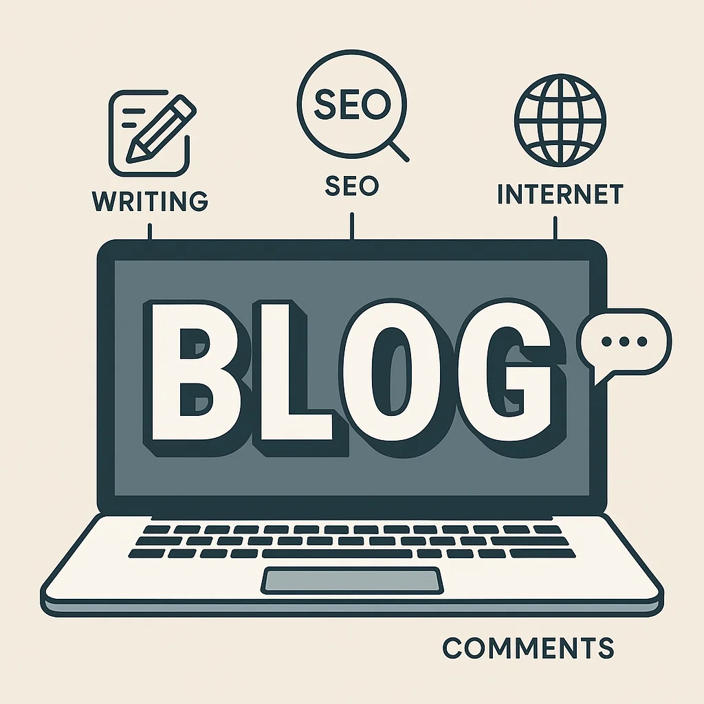 Ilustrasi blog sebagai singkatan dari web log