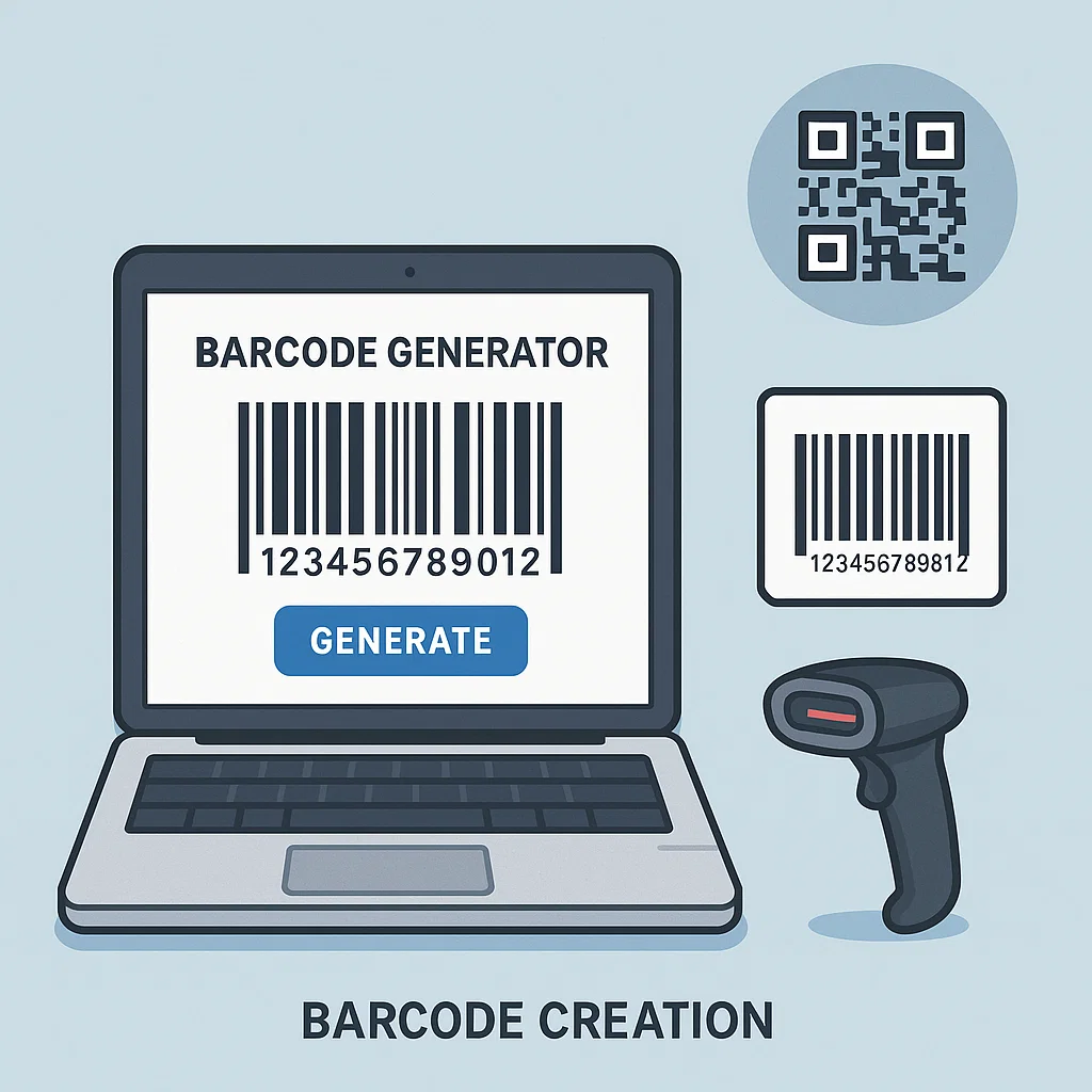 Ilustrasi proses membuat barcode dengan berbagai metode