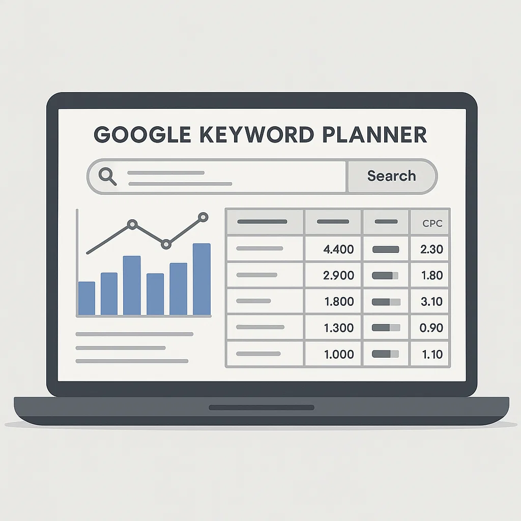 Tampilan profesional Google Keyword Planner untuk riset kata kunci