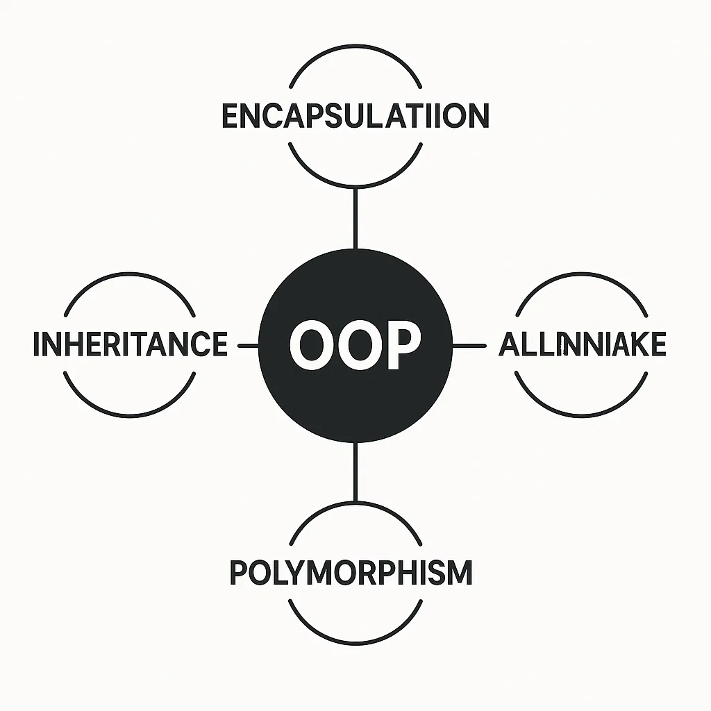 Visualisasi empat pilar utama dalam OOP