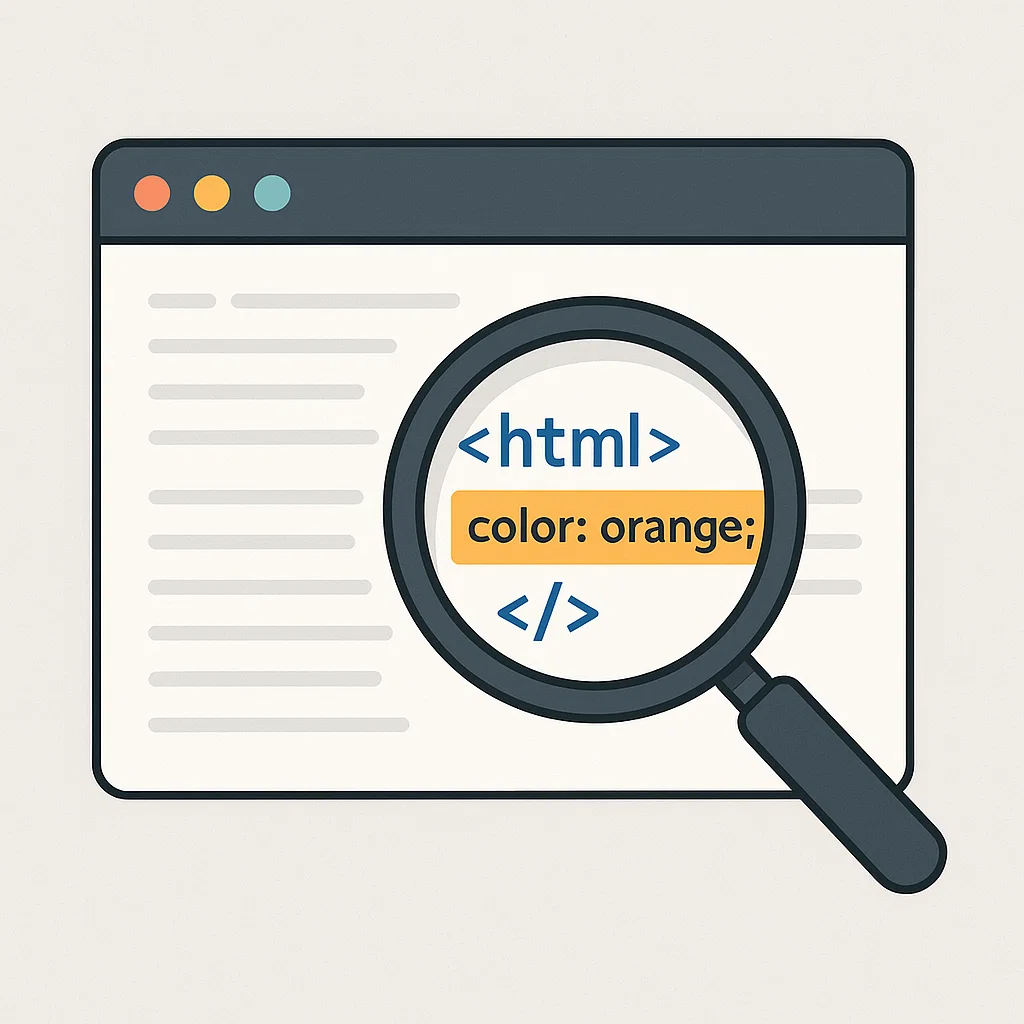 Visualisasi konsep inspect element di browser