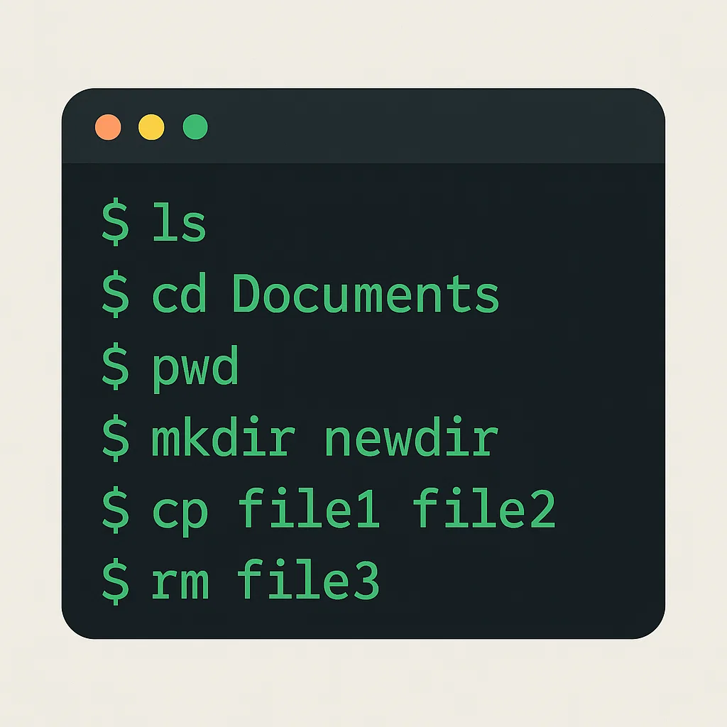 Visualisasi perintah dasar Linux di terminal